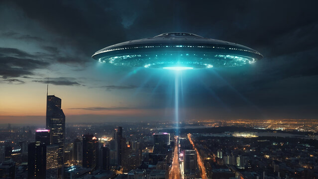 UFO above a city scape