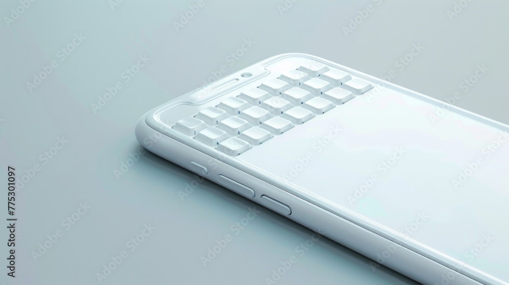 Leinwandbilder a detailed view of a cell phone with a keyboard, ideal for technology concepts