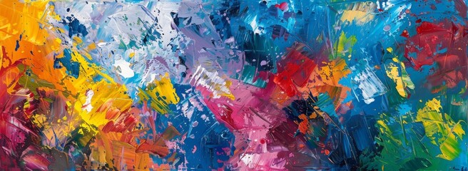 Expressive color play in abstract expressionist art for background - obrazy, fototapety, plakaty