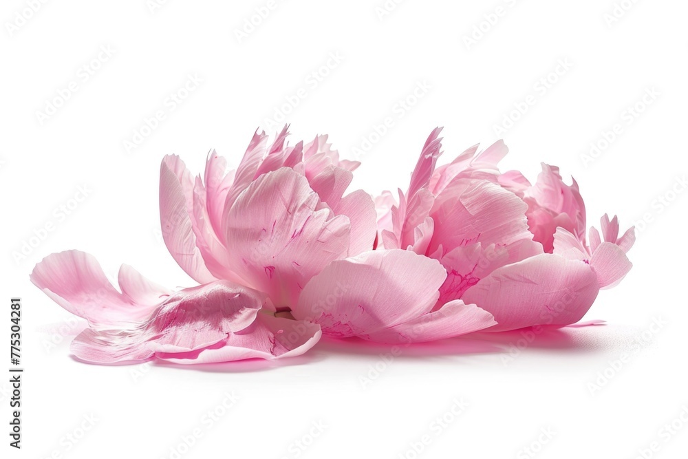 Poster close up of a pink flower on a white surface. suitable for various design projects