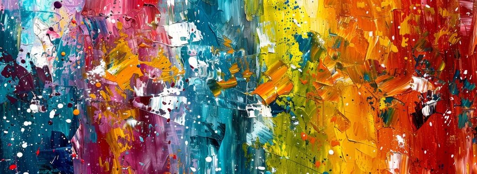 Expressive color play in vibrant abstract expressionist backgrounds