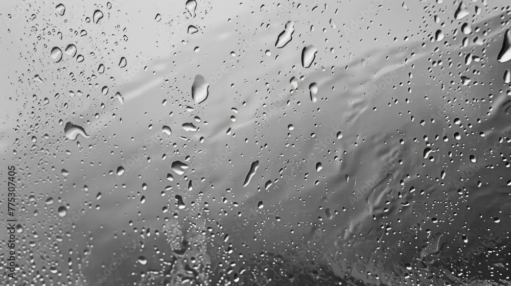 Poster raindrops on a window, suitable for weather concepts