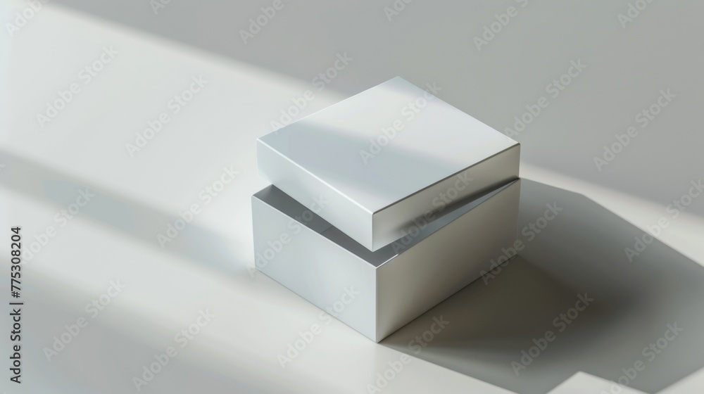Aufkleber Boxes placed on a table, suitable for various concepts and designs