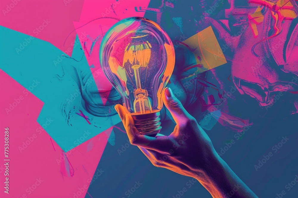 Canvas Prints Person holding a light bulb, useful for creative concept ideas