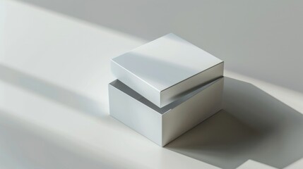 Boxes placed on a table, suitable for various concepts and designs
