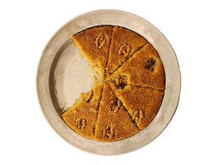 Kadaif with walnut, a sweet and crispy dessert 