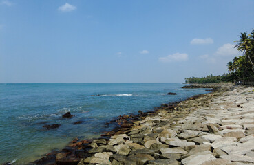 Kerala coastline. Arabian sea. Seascape view