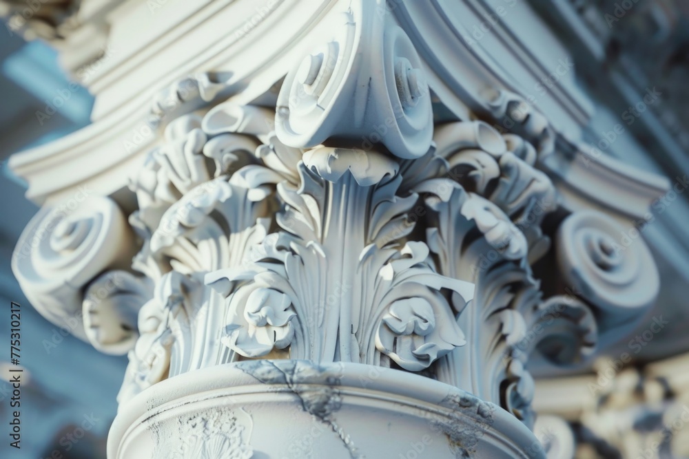 Aufkleber Detailed view of a pillar with a clock, perfect for time management concepts