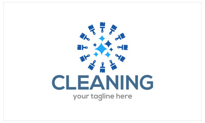 cleaning clean service logo icon vector