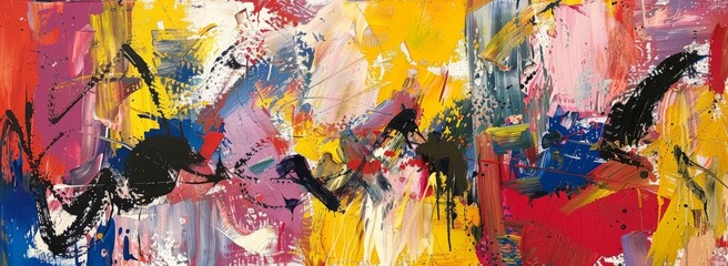 Bold abstract expressionism vibrant palette backgrounds - obrazy, fototapety, plakaty