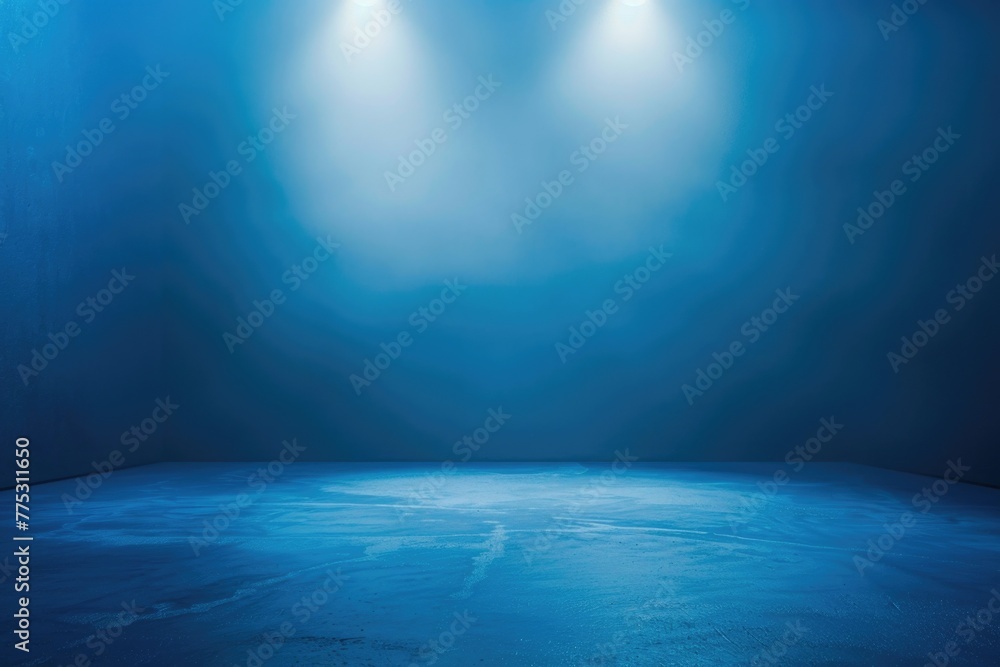 Poster An empty room with three spotlights on the wall. Suitable for various concepts and designs