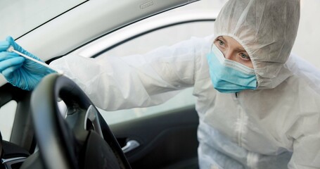 Science, csi and swab for dna evidence in crime scene car for investigation of accident and...