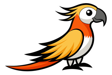 Obraz premium silhouette color image, Parrot bird vector illustration,white background
