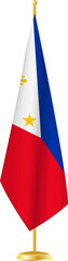 Philippines flag on a flag stand.