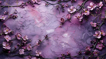 Venetian plaster texture, purple floral plasterwork, seamless background, high resolution graphic source for Finishing materials