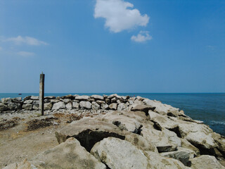 Kerala coastline. Arabian sea. Seascape view
