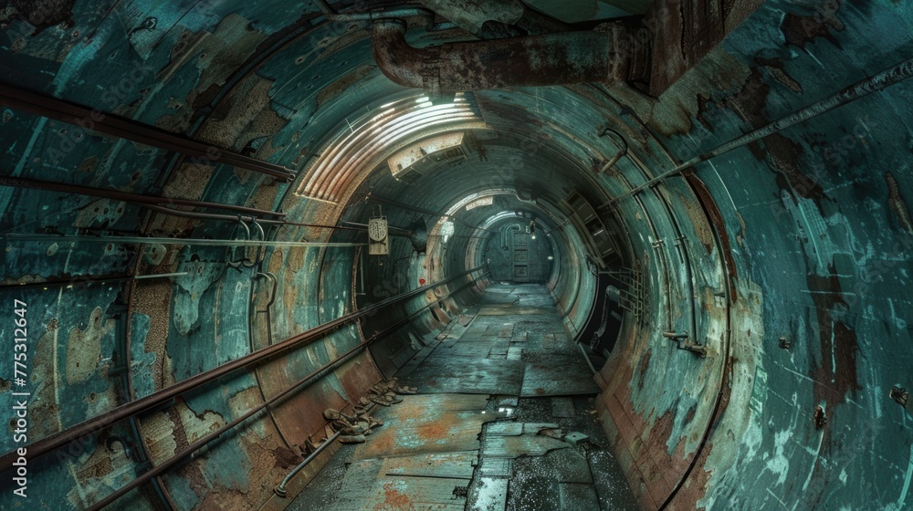 Poster a long tunnel with a light at the end. suitable for concepts of hope and success