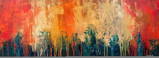 Bold abstract expressionist painting colorful brushstrokes background