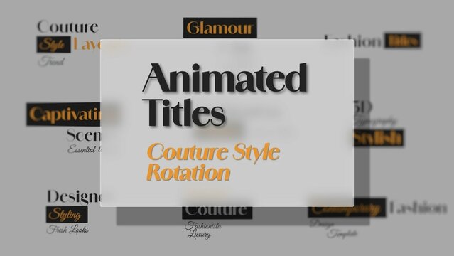 Couture Style 3D Rotation Fashion Title Animations 