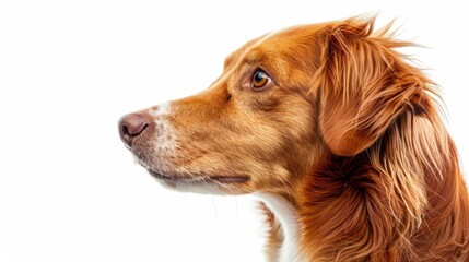 Close up of a dog on a white background. Suitable for pet-related designs