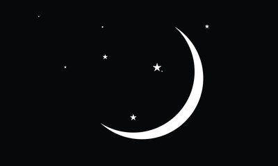 night moon stars icon. night moon. star icon. moon vector