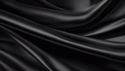Czarny naturalny jedwab, tekstura, tło, miejsce na tekst do projektu