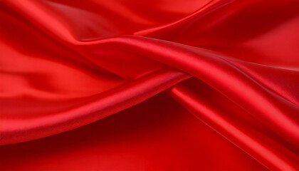 Czerwony naturalny jedwab, tekstura, tło, miejsce na tekst do projektu - obrazy, fototapety, plakaty
