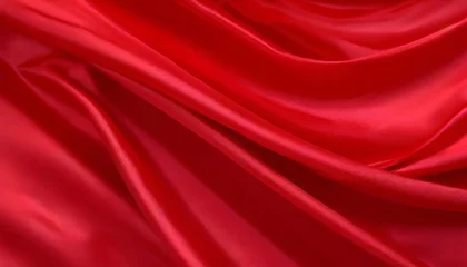 Foto op Plexiglas Czerwony naturalny jedwab, tekstura, tło, miejsce na tekst do projektu © anettastar