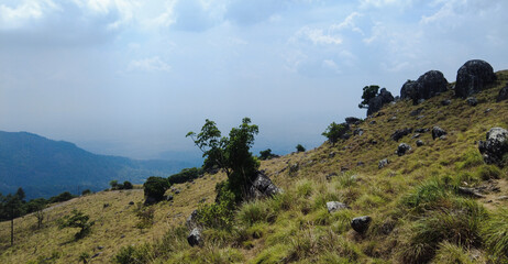 Ponmudi hill station, western ghats mountain range, Thiruvananthapuram, Kerala, landscape view