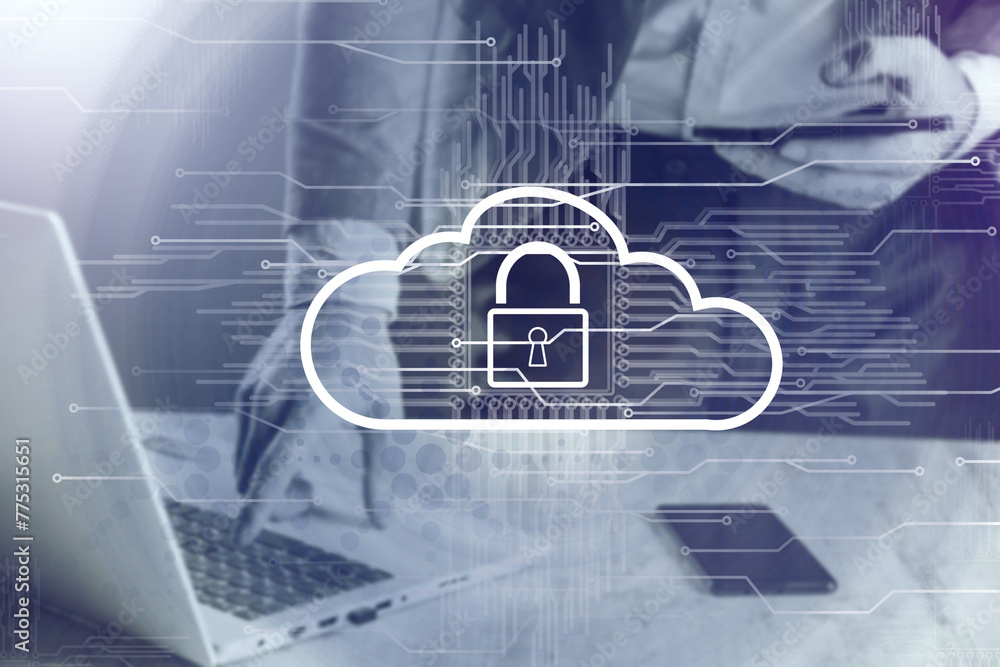 Poster cloud computing virtual screen cloud technology.