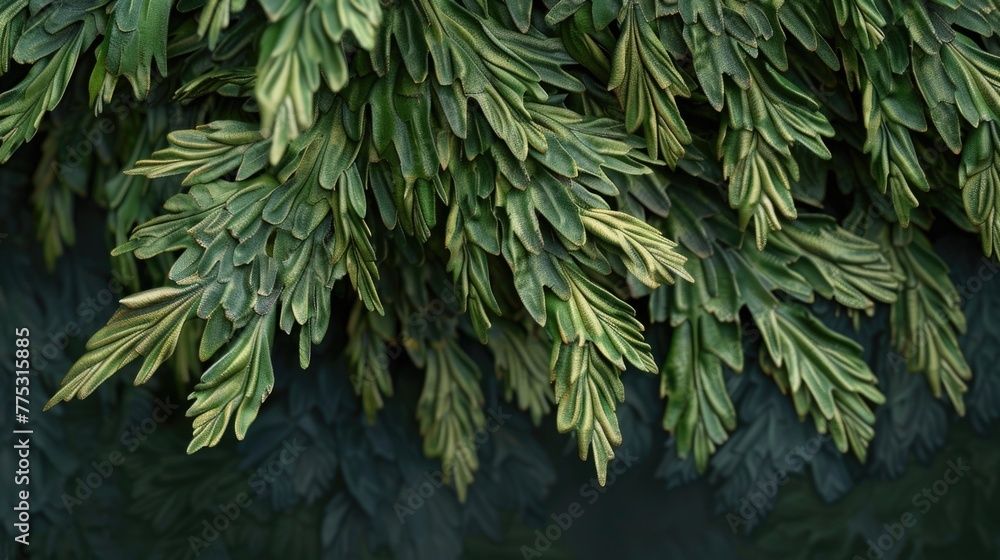 Poster a bunch of green leaves hanging from a tree. suitable for nature concepts