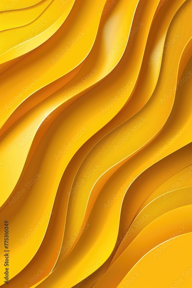 Aufkleber a vibrant yellow background with abstract wavy lines. ideal for design projects