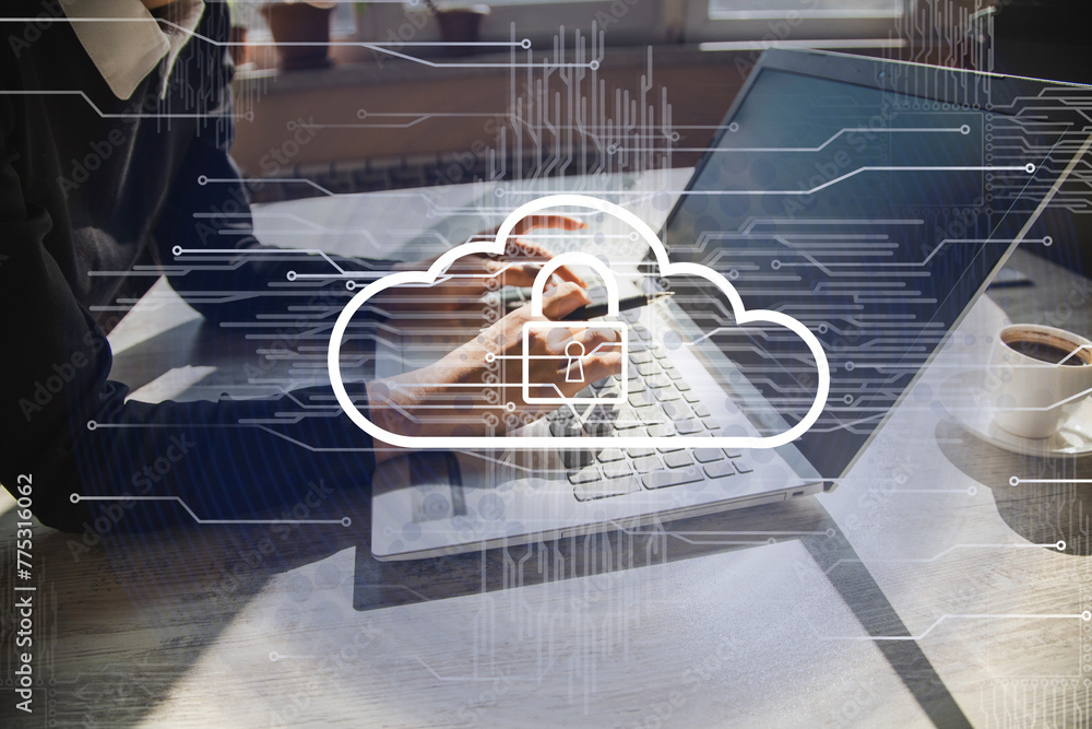 Poster cloud computing virtual screen cloud technology.