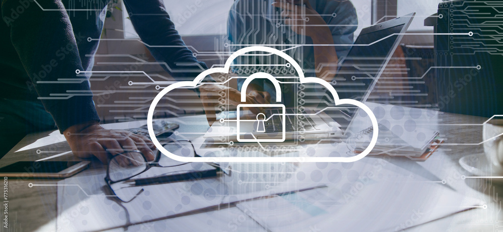 Poster cloud computing virtual screen cloud technology.