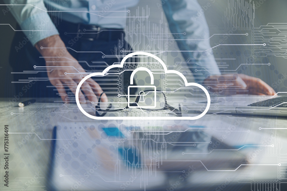 Poster cloud computing virtual screen cloud technology.