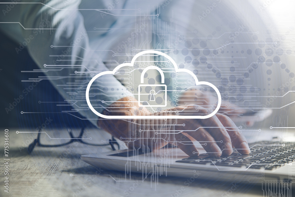 Poster cloud computing virtual screen cloud technology.