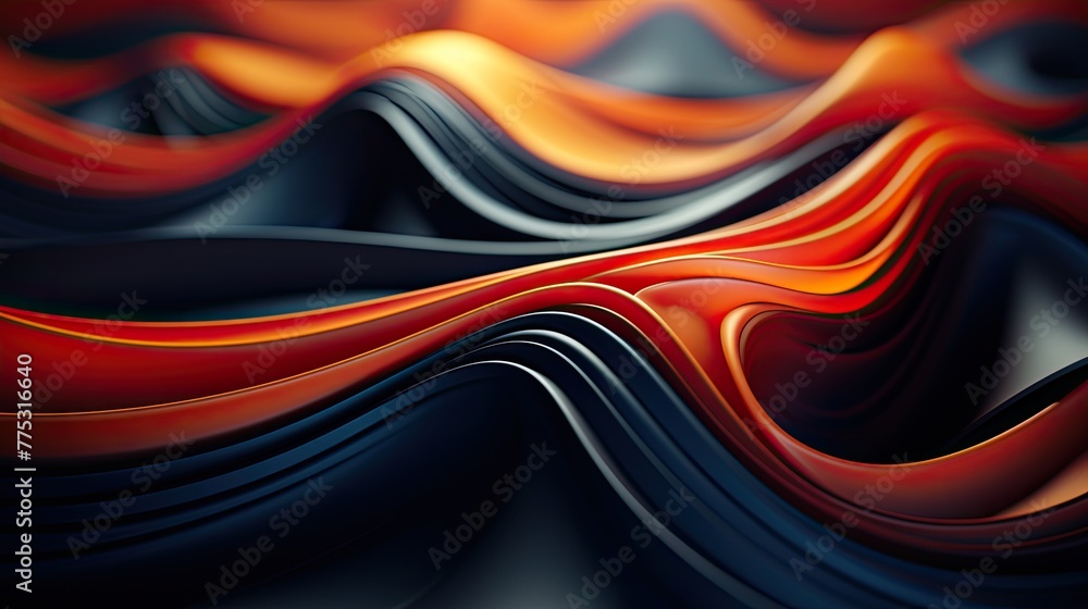 Fototapete 3d wavy abstract background, with sinuous lines intertwining and undulating in a mesmerizing dance, 
