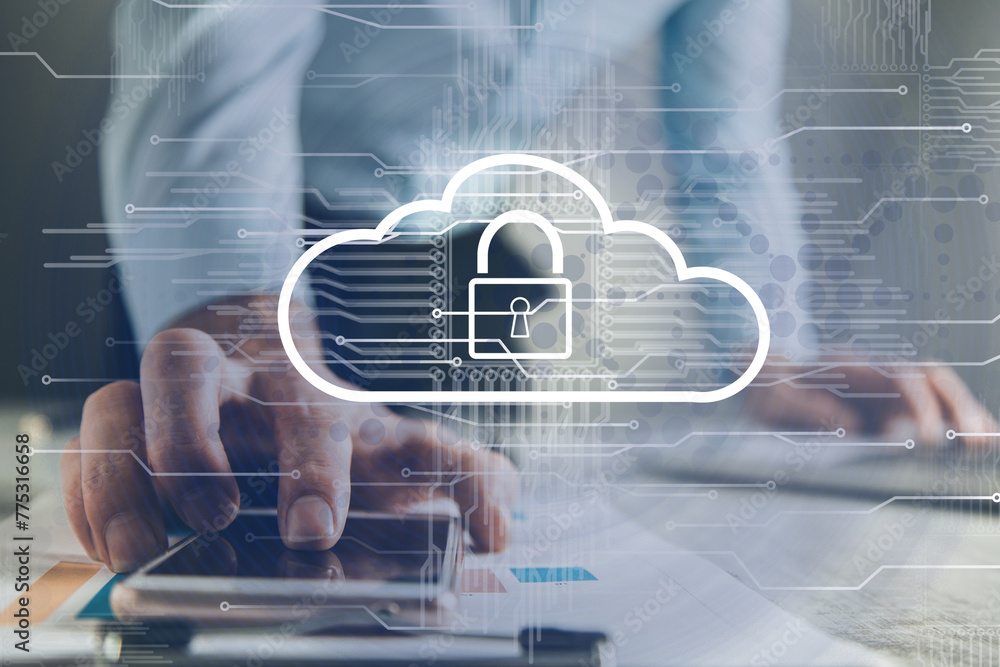Poster cloud computing virtual screen cloud technology.