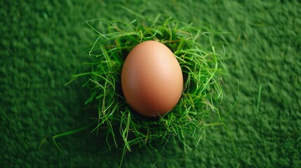 egg on the grass.