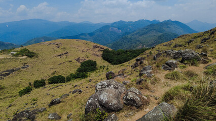 Ponmudi hill station, western ghats mountain range, Thiruvananthapuram, Kerala, landscape view