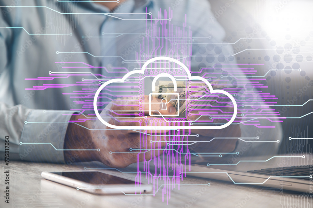 Poster cloud computing virtual screen cloud technology.