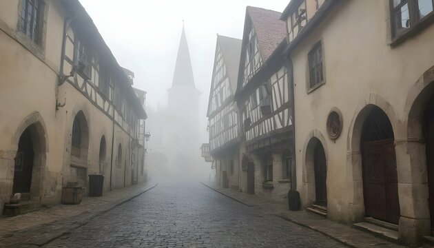 Fog-Creeping-Through-The-Streets-Of-A-Medieval-Tow-