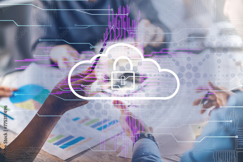 Poster cloud computing virtual screen cloud technology.