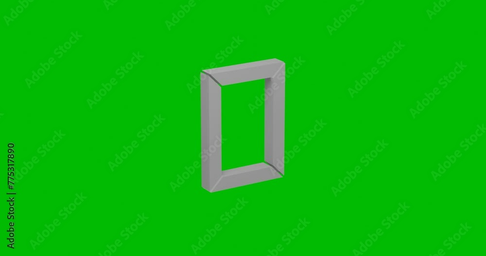 Poster animation of rotation of a white photo frame symbol with shadow. simple and complex rotation. seamle