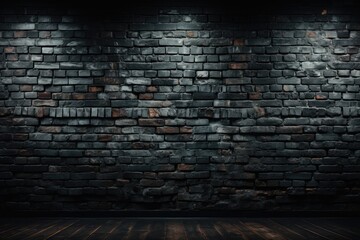 Black brick wall background with subtle reflections, bathed in moody, low-key lighting, emphasizing...