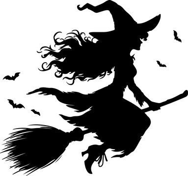 recommend clip art: witch on a broomstick silhouette