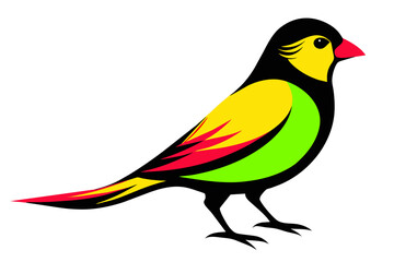silhouette color image,Canary ,vector illustration,white background