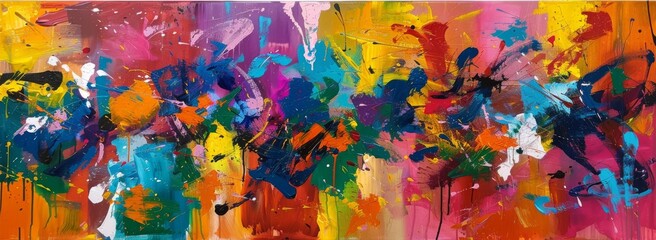 Abstract expressionist canvas vibrant burst of color backgrounds
