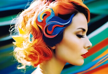 Naklejka premium portrait of a woman with makeup