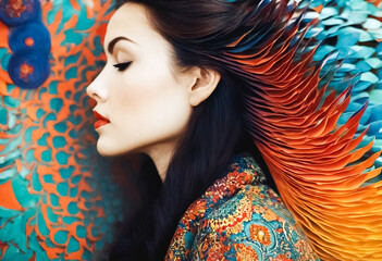 Fototapeta premium portrait of a woman with makeup